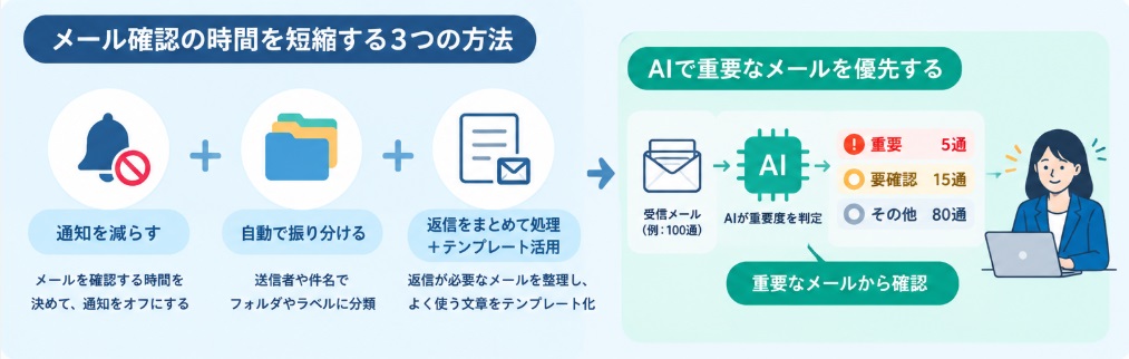 AIでメールの重要度を判定し、重要なメールを優先して確認する